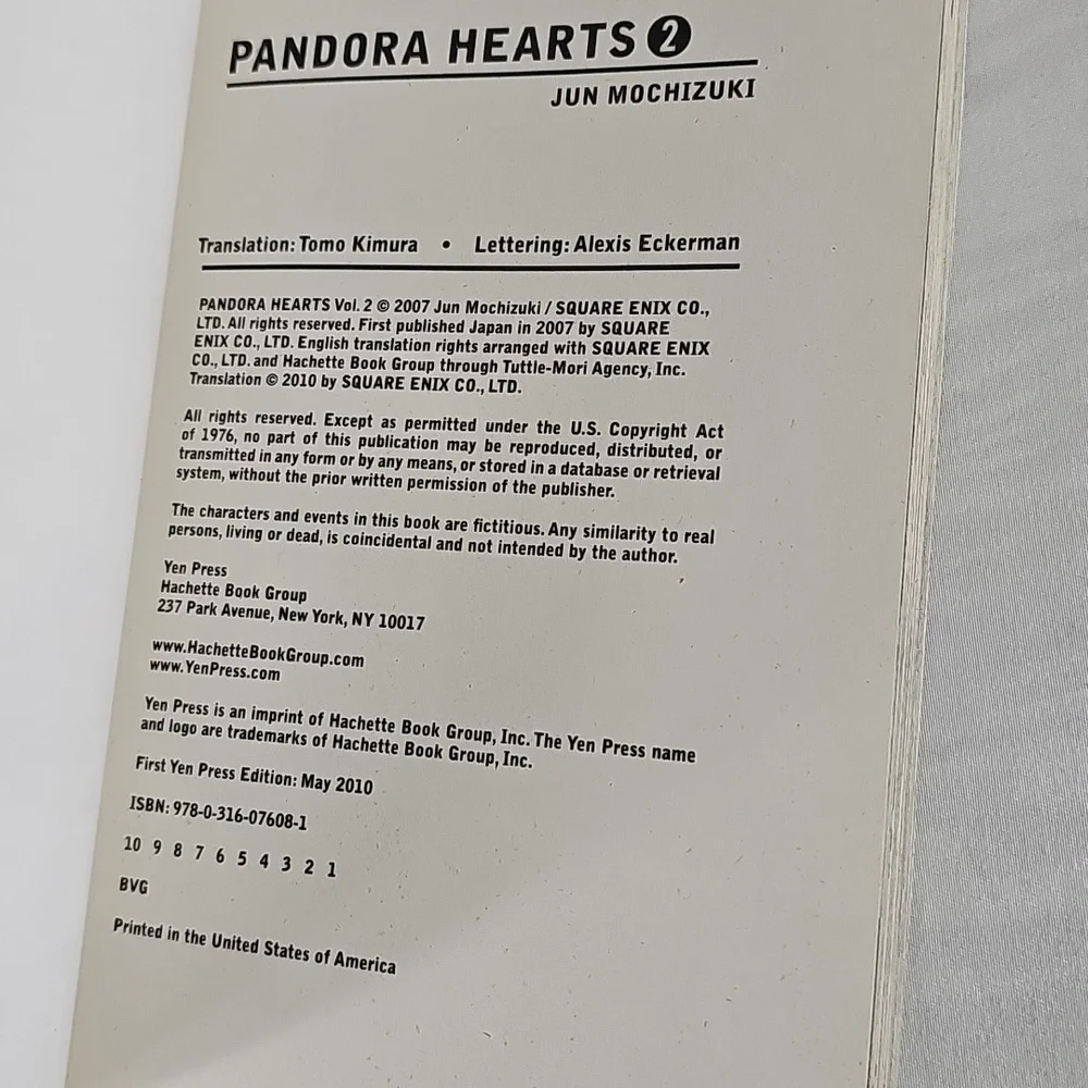Pandora Hearts Volume 2 Manga - Picture 7 of 7